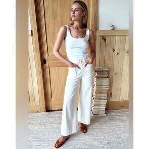 Emerson Fry Orchard Wide Leg Pants Sz XS Ivory Cream Paperbag Neutral